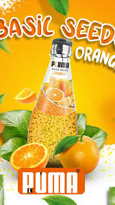 نوشیدنی پئوما با طعم پرتقال حاوی تخم شربتی (320ml)