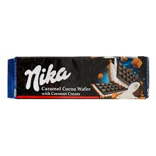 ویفر کاکائویی کاراملی نیکا با طعم نارگیل (133گرم)