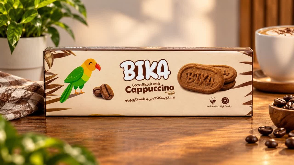 بیسکویت کاکائویی بیکا با طعم کاپوچینو (130گرم)
