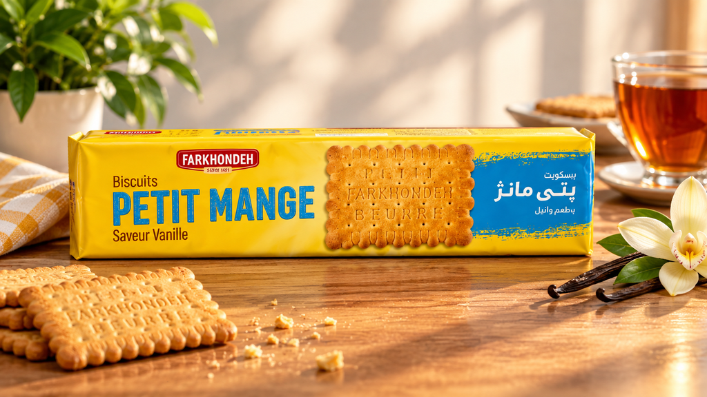 بیسکویت پتی مانژ وانیلی فرخنده (75گرم)