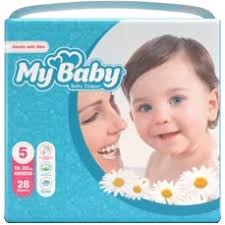 پوشک کامل بچه مای بیبی سایز 5 آبی (28عددی)