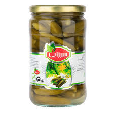 خیار شور شیشه ای سوپر ویژه میرزایی (680گرم)