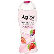 شامپو کرمی صورت وبدن اسکراب حاوی شیر توت فرنگی اکتیو (400گرمی)